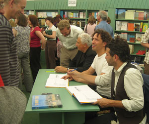 book signing at  hay on wye festival